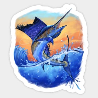 Deep Sea Fishing - Marlin Sport Fishing Gift Sticker